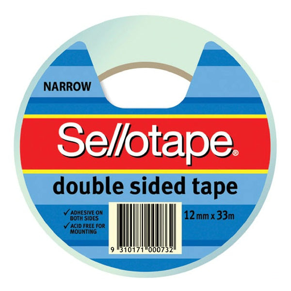 Sellotape Double Sided Tape Narrow 12mm x 33m