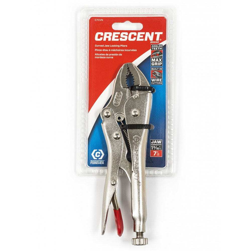 Plier Locking Curved Jaw 175mm/7In W/wire Cutter Crescent