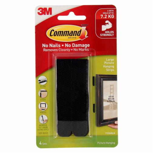 Hanging Picture Strips Lge Blk