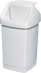 Swing Top Tidy Bin White 18L