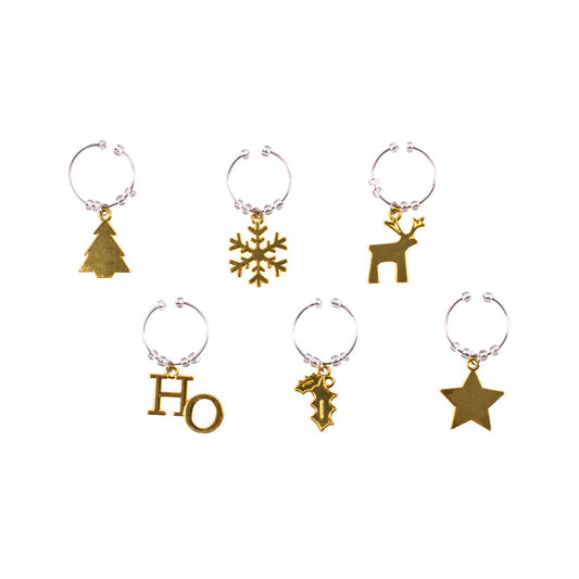 Avanti Golden Christmas Wine Charms