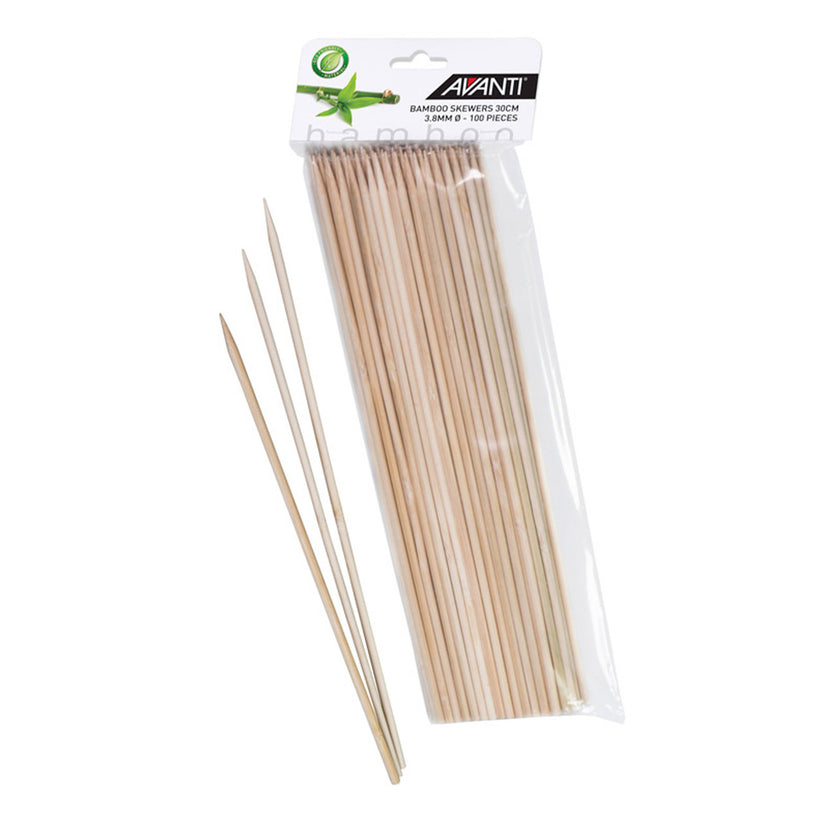 Bamboo Skewers, 30cm  - 100 Piece Pack