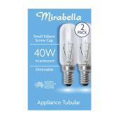 Mirabella Tubular Appliance Globe T25 SES Clear 40W – 2 Pack