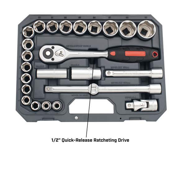 1/2" Drive Professional Socket Set 25 Pcs - Crescent
