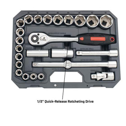 1/2" Drive Professional Socket Set 25 Pcs - Crescent