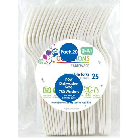 Premium White Disposable Forks – Pack of 20