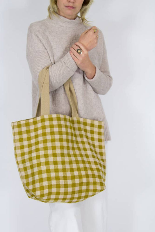 Gingham Tote Assorted: Olive