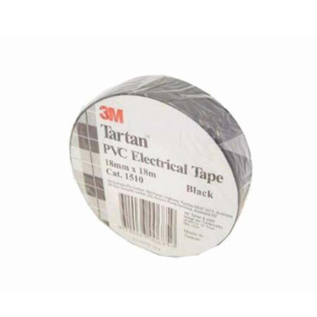 3M Tartan Electrical Tape Black 18mm x 18m