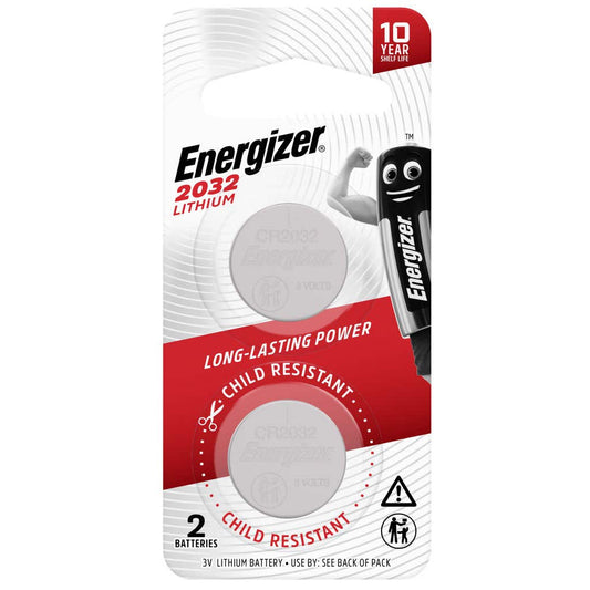Energizer Lithium Coin Battery CR2032, 2 Pack
