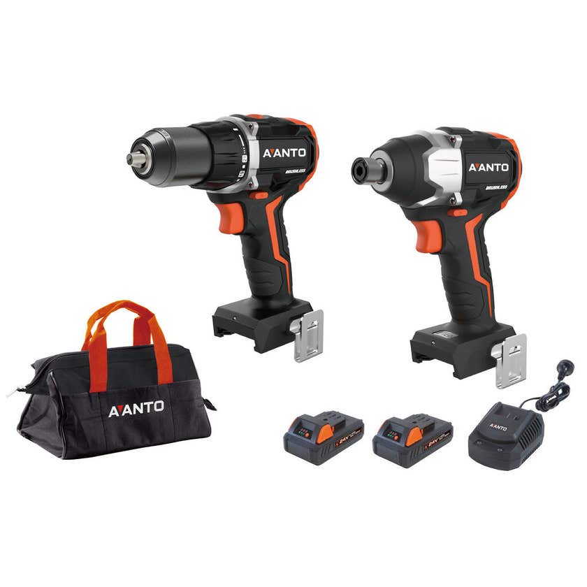 Drill and Impact Driver 24V Brushless Kit Cordless Avanto