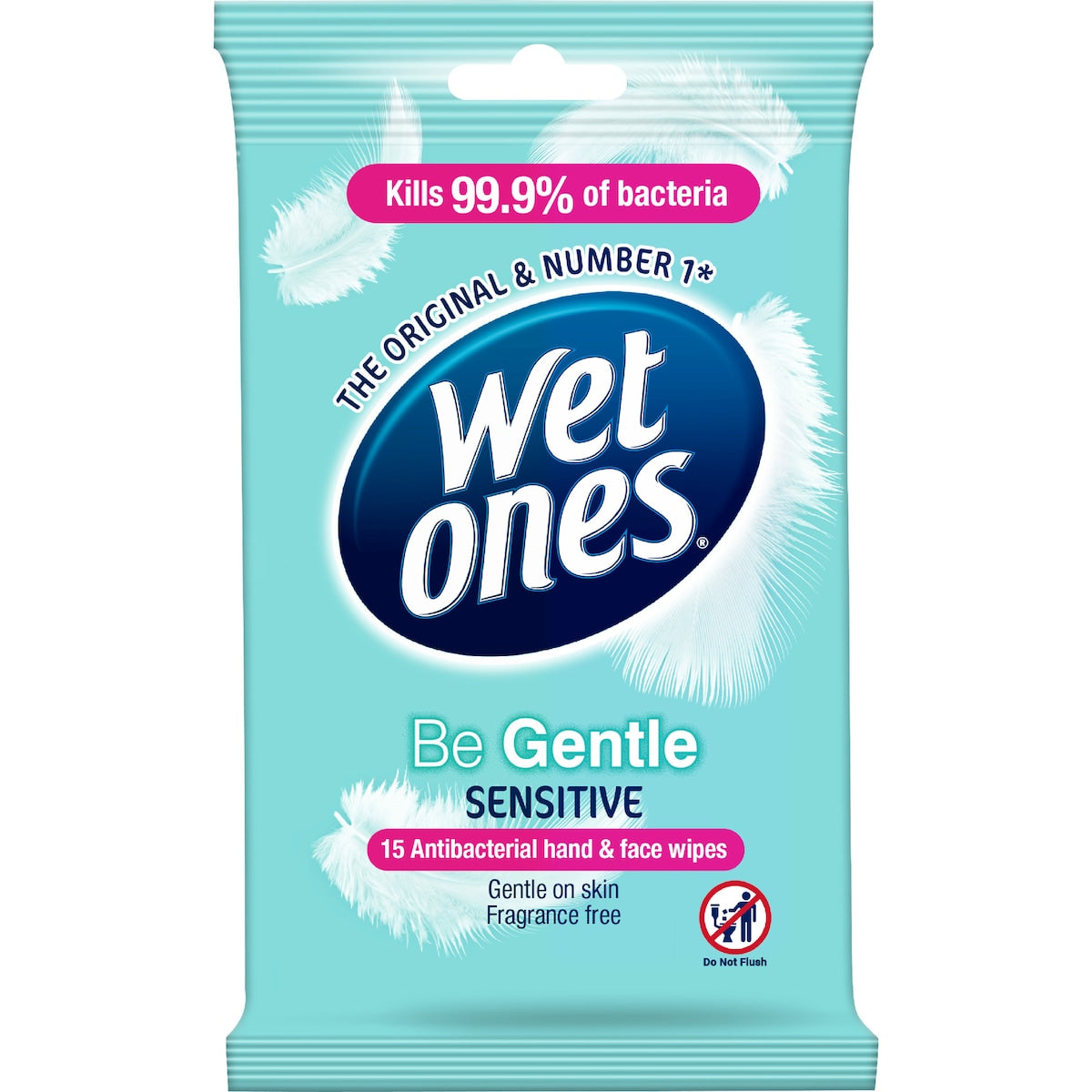 Wet Ones Be Gentle Hand & Face Wipes with Aloe – 15 Pack