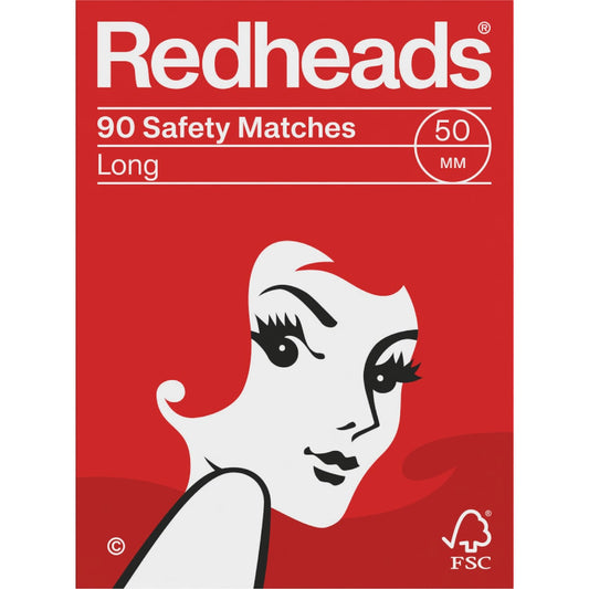 Redheads 90 Safety Matches Long 50mm