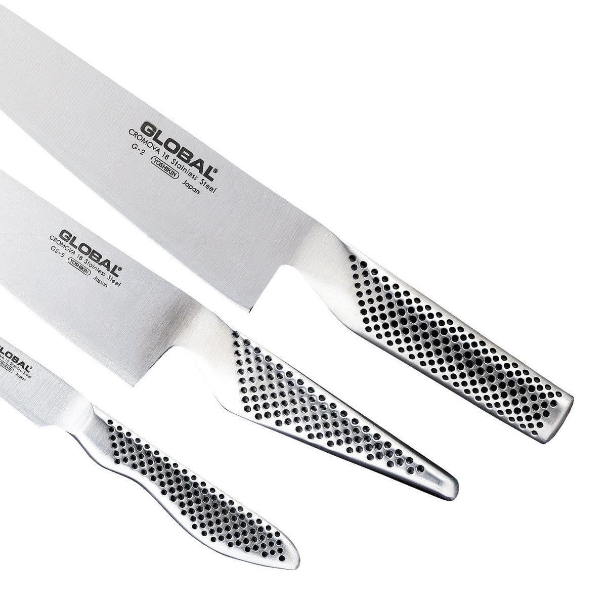 Global 3 piece knife set paring, vegetable and cook's knives