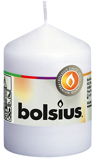 Bolsius Classic Pillar Candle White - 80mm x60mm 17hr