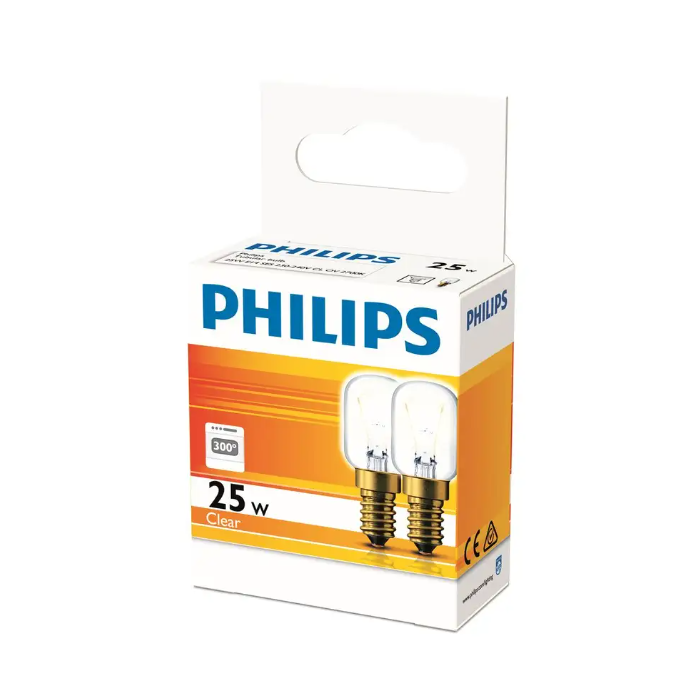 Globe Oven SES T25 Clear Oven 25W 2pk Philips
