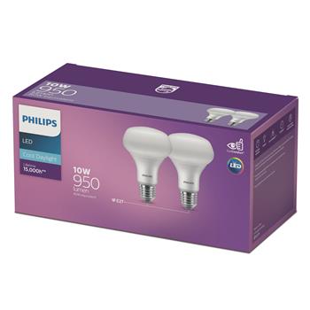 Globe Reflector R80 LED 10W ES CDL Twin Pack Philips