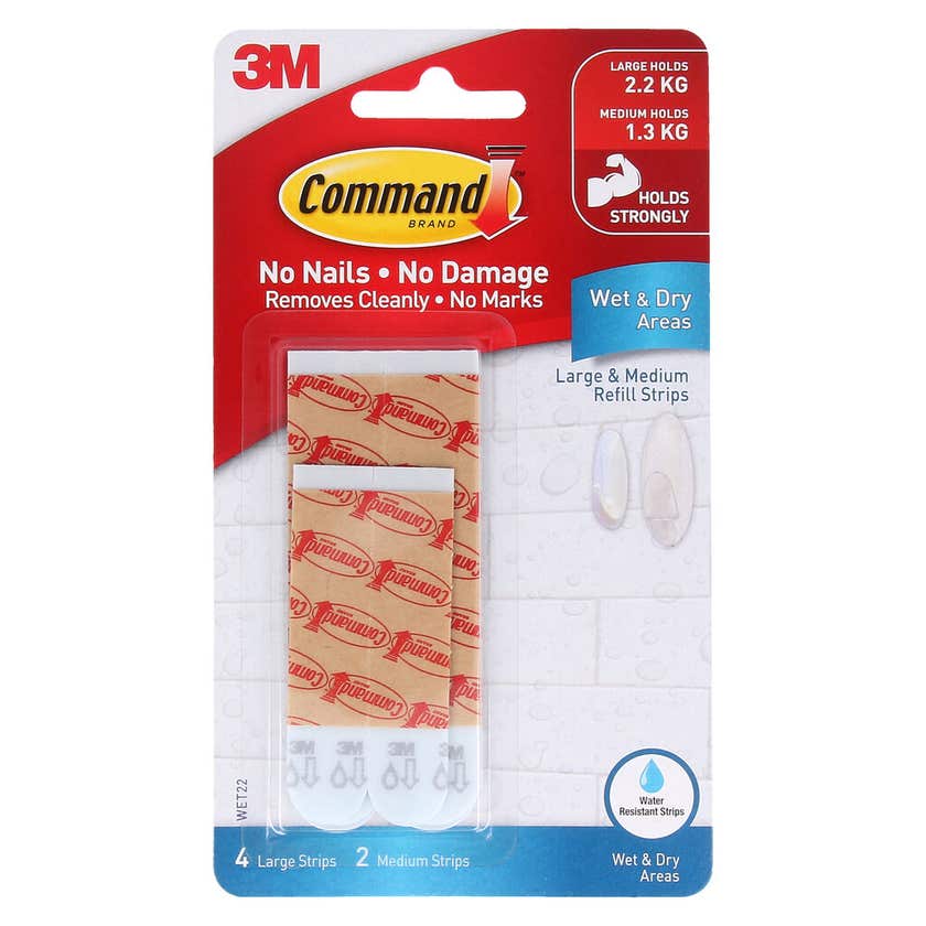 Refill Strips Wet Area Medium and Large - 6 Pack Command