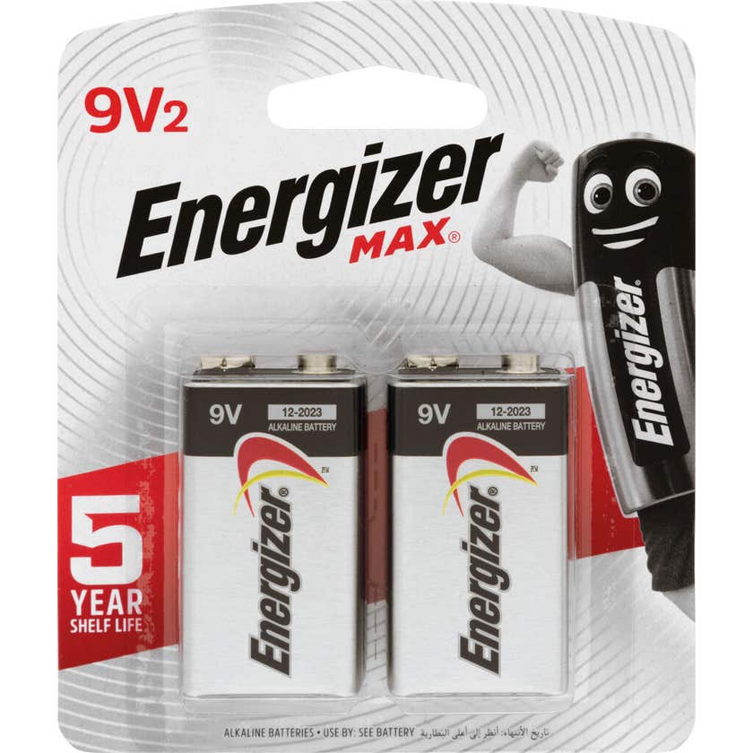 Energizer Max 9V 2PK Battery