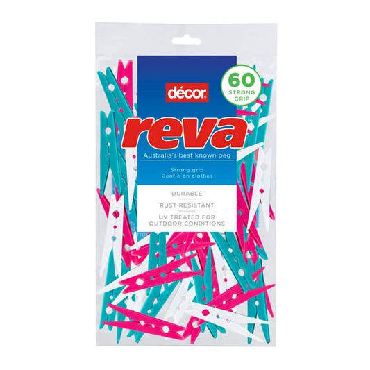 Assorted Clothes Pegs 60Pk Reva