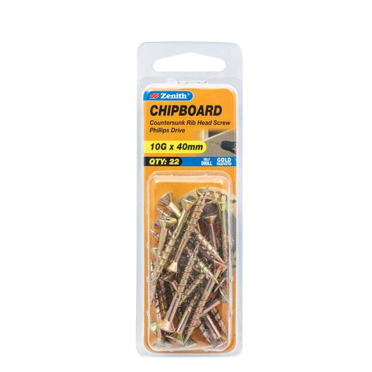 Screw Chipboard Countersunk Gp Phl 10GX 40mm Sp22
