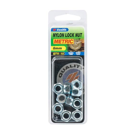 Lock Nut Nylon Metric M8 Sp10 Zenith