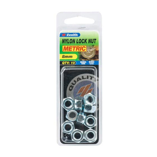 Lock Nut Nylon Metric M8 Sp10 Zenith