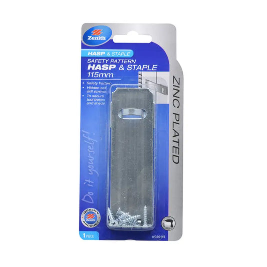 Hasp & Staple Safety Zinc Plated 115mm