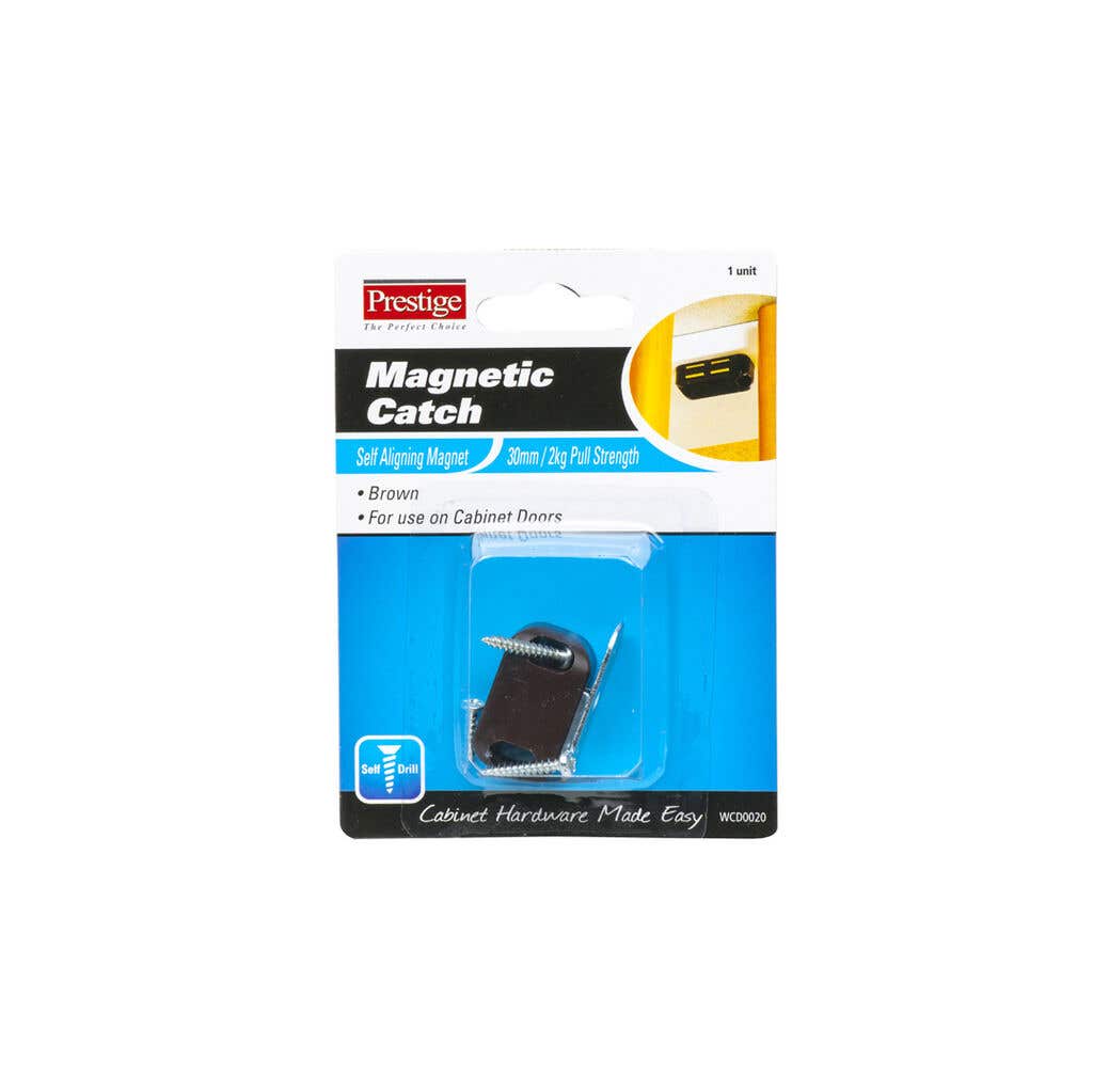 Magnetic Catch Light Duty Brown 30mm - Prestige