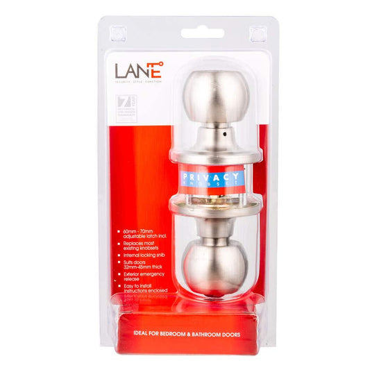 Knobset Privacy Satin Stainless Steel Lane Bala