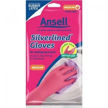 Glove Pink Silverlined Medium Ansell