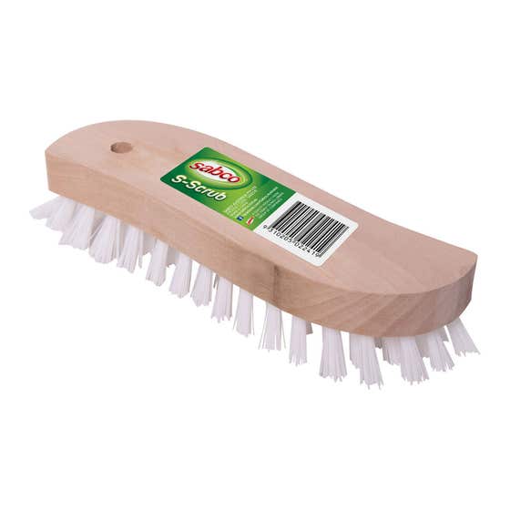 Scrub Brush S Shape Wooden Back Sabco