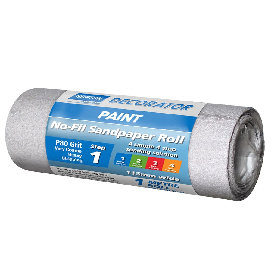 No Fill Sandpaper Roll 115mm X 1m 80 Grit