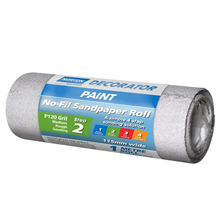 No Fill Sandpaper Roll 115mm X 1m 120 Grit