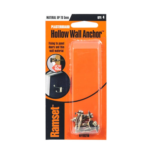 Ramset 5mm Hollow Wall Anchor - 4 Pack