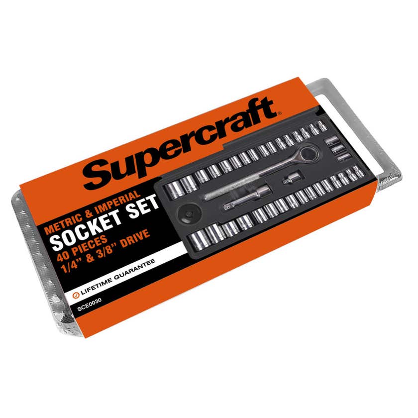 Socket Set 1/4 & 3/8 40Pce Metric/AF Supercraft