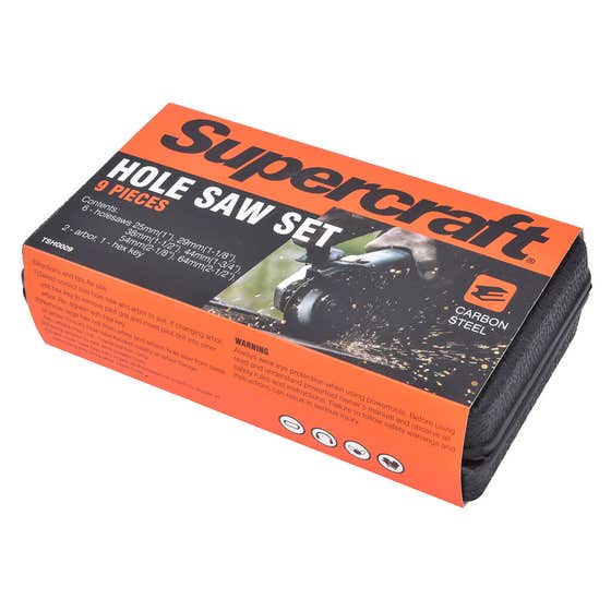 Holesaw Set 25-64mm - 9 Piece Supercraft