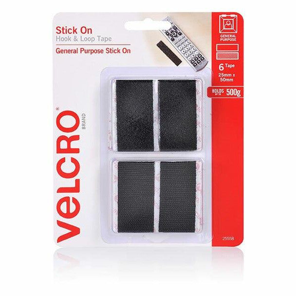 Velcro Heavy Duty Hook And Loop Black 25mmx50mm