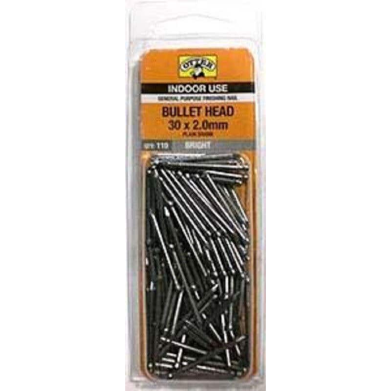 Nail Bullet Head Bright 30x2.00mm Handy Pack 110