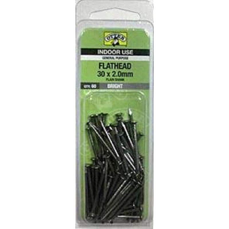 Nail Flat Head Bright 30x2.00 Handy Pack 60