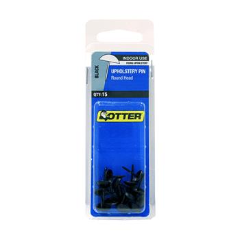 Otter Upholstery Pin Round Head Black 15Pk