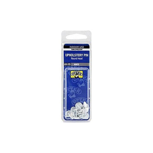 Otter Upholstery Pin Round Head White 15Pk
