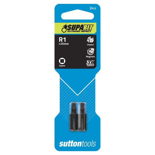 Bit Screwdriver Square Recess R1x25mm 2Pk Sutton