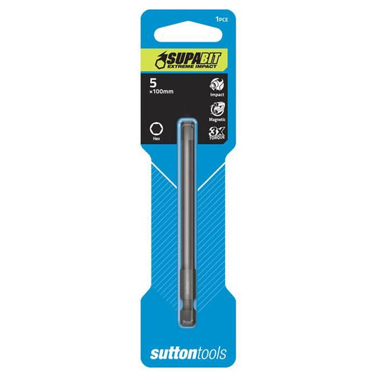 Bit Screwdriver Hex Impact 5x100mm Sutton