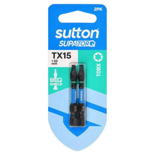 Supatorq Screwdriver Bit S212 TX15 50mm - 2 PK Sutton