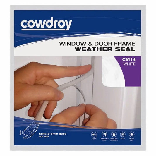 Cowdroy Foam Weather Seal 9X 6MM 5000 White CM145WH