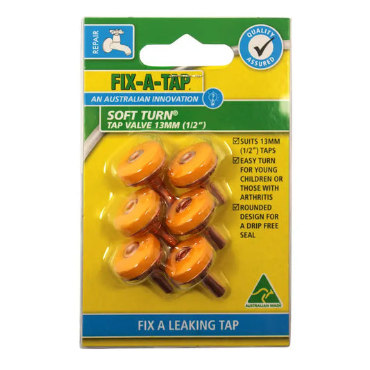 Valve 13mm - 6 Pack FIX-A-TAP Soft Turn Tap