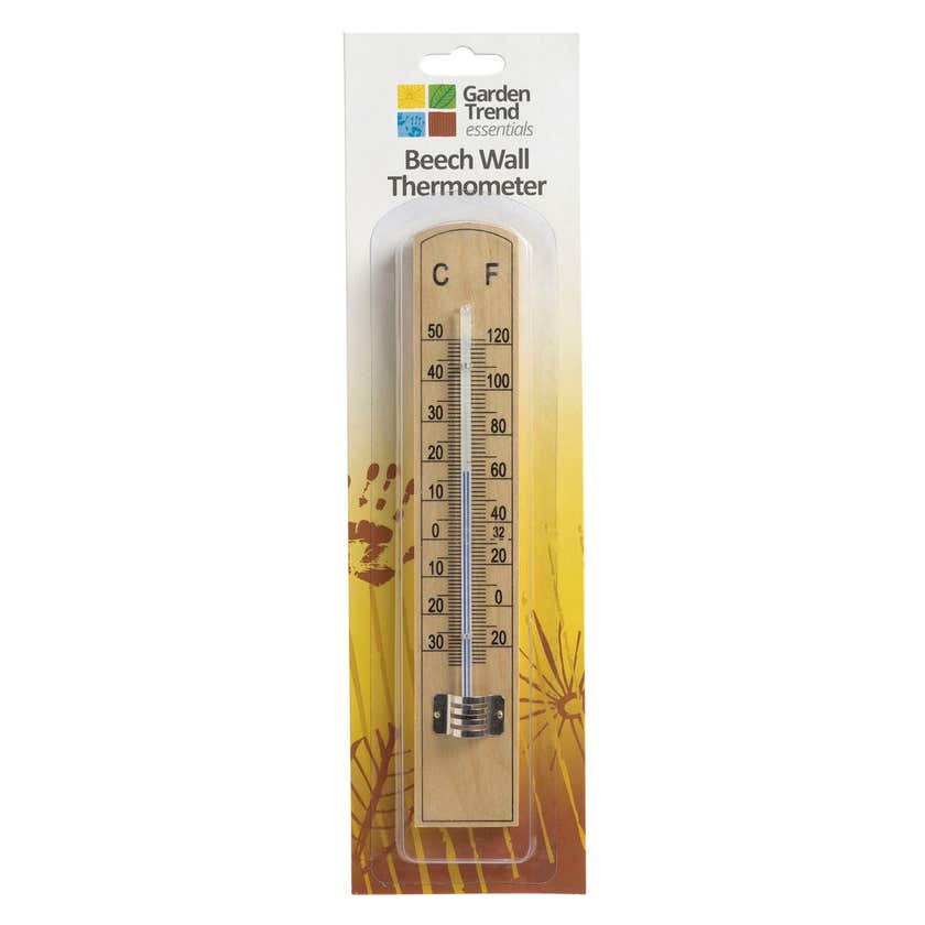Beech Wall Thermometer 20cm Garden Trend
