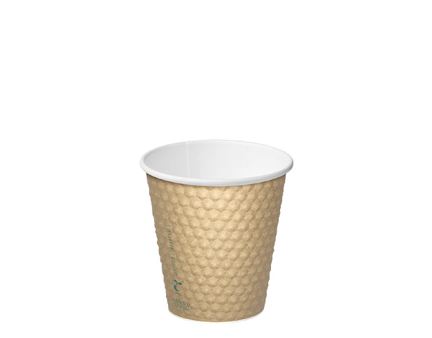 EnviroCups Dimple Compostable 300ML 8OZ Paper Hot Cups Brown - 25 PK