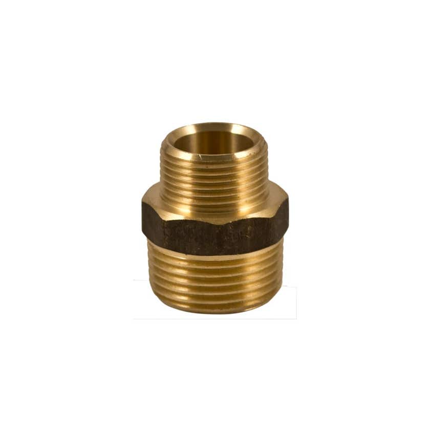 Nipple Hex Reducing Brass 20x15mm