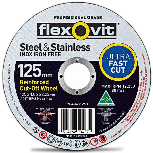 Flexovit Wheel Cut Off Ultra Thin 125x1 0mm